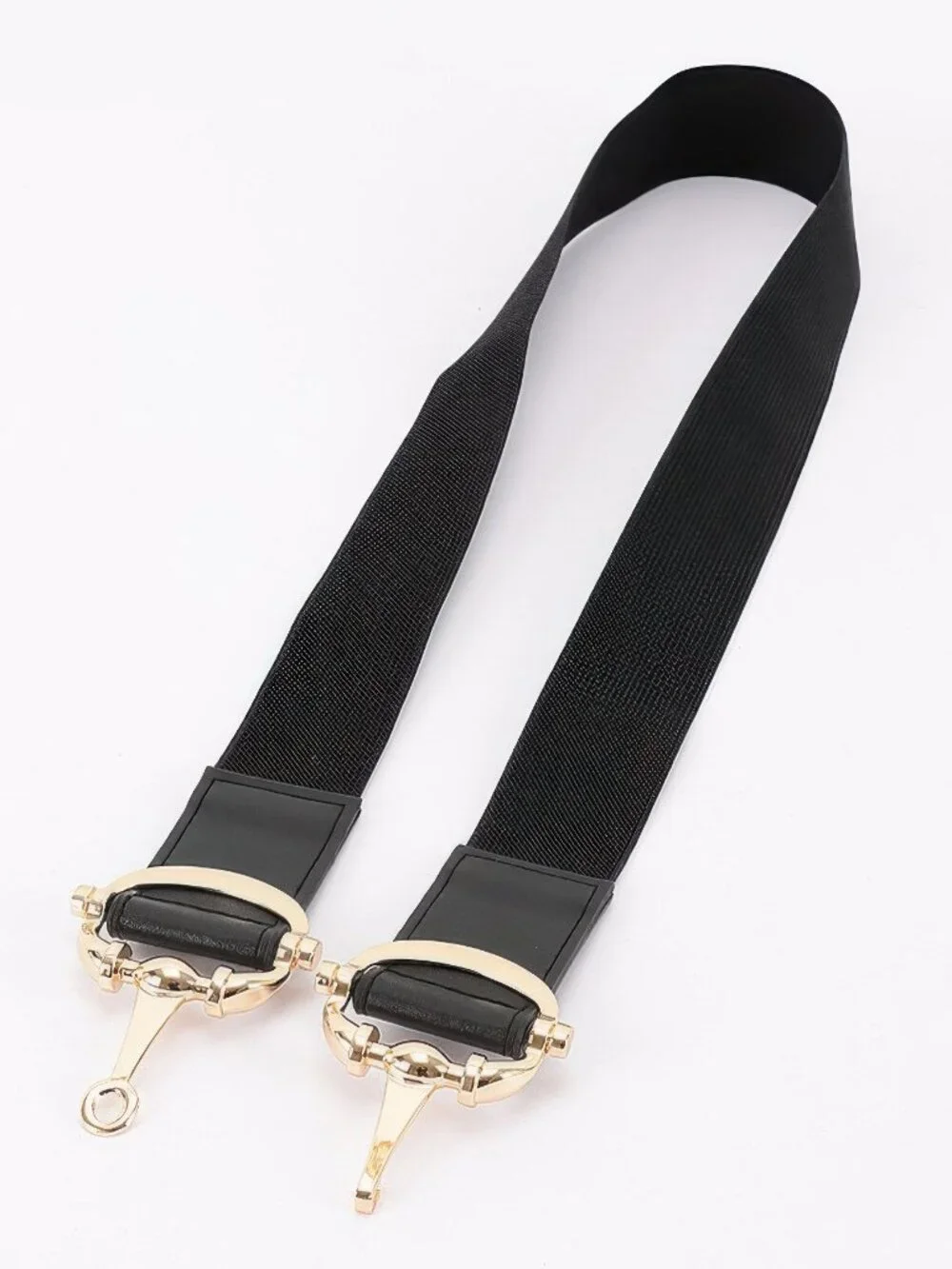 Vegan Leather Metal Buckle Elastic Plus Size Belt